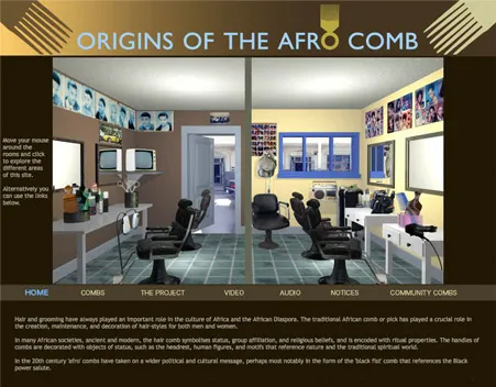 Afro Comb website for the Fitzwilliam Museum